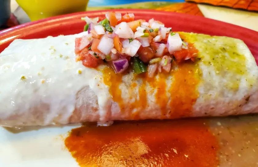 Burrito with pico de gallo