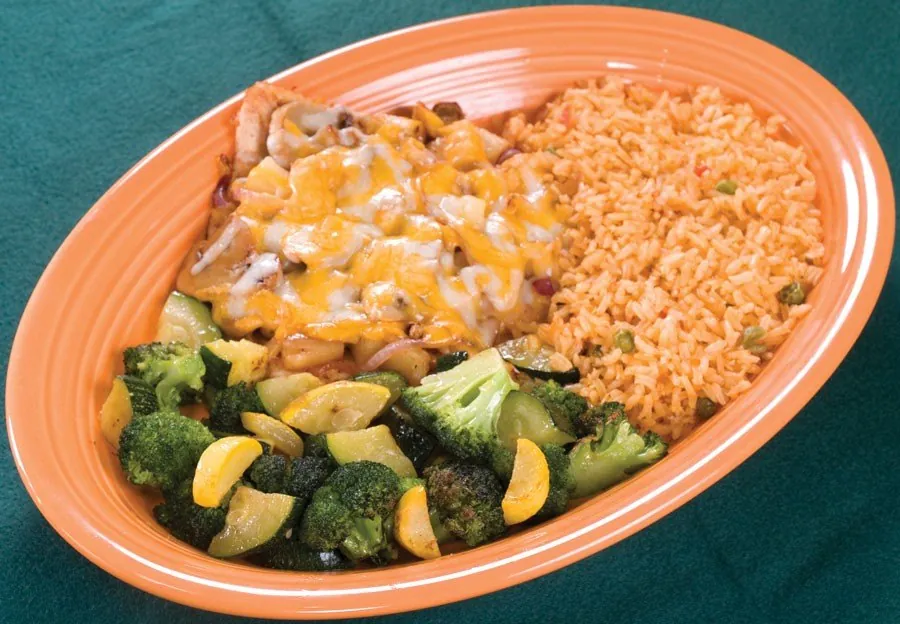 Vegetable plate with rice